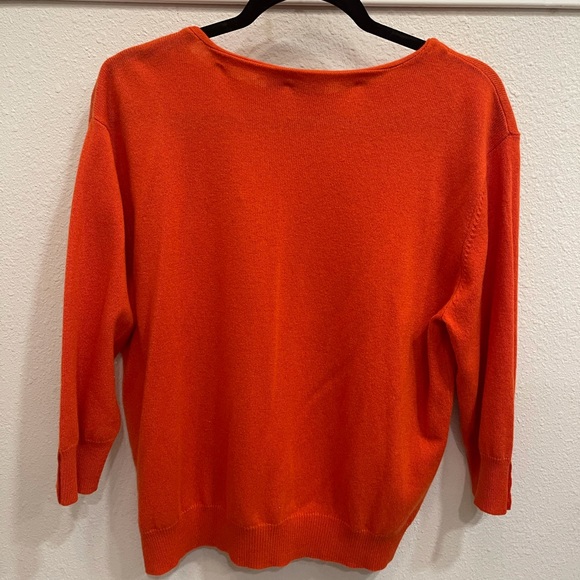 NWT Magaschoni Orange Cashmere Sweater - Picture 2 of 4